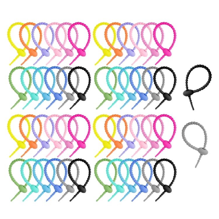 Colorful Silicone Bag Wire Reusable Cable Fasteners for Wrapping and Customizing