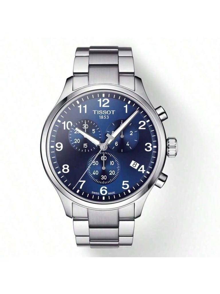Tissot Мужские кварцевые часы Chrono XL - Синий циферблат, Нержавеющая сталь, Деловые повседневные наручные часы в качестве подарка T116.617.11.047.01