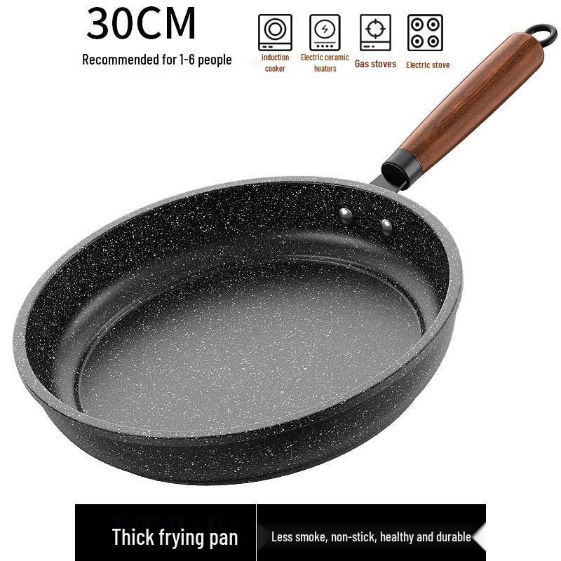 Maifan Stone Non-Stick Frying Pan, Multifunctional Flat-Bottom Pan for Gas or Induction Cooktops