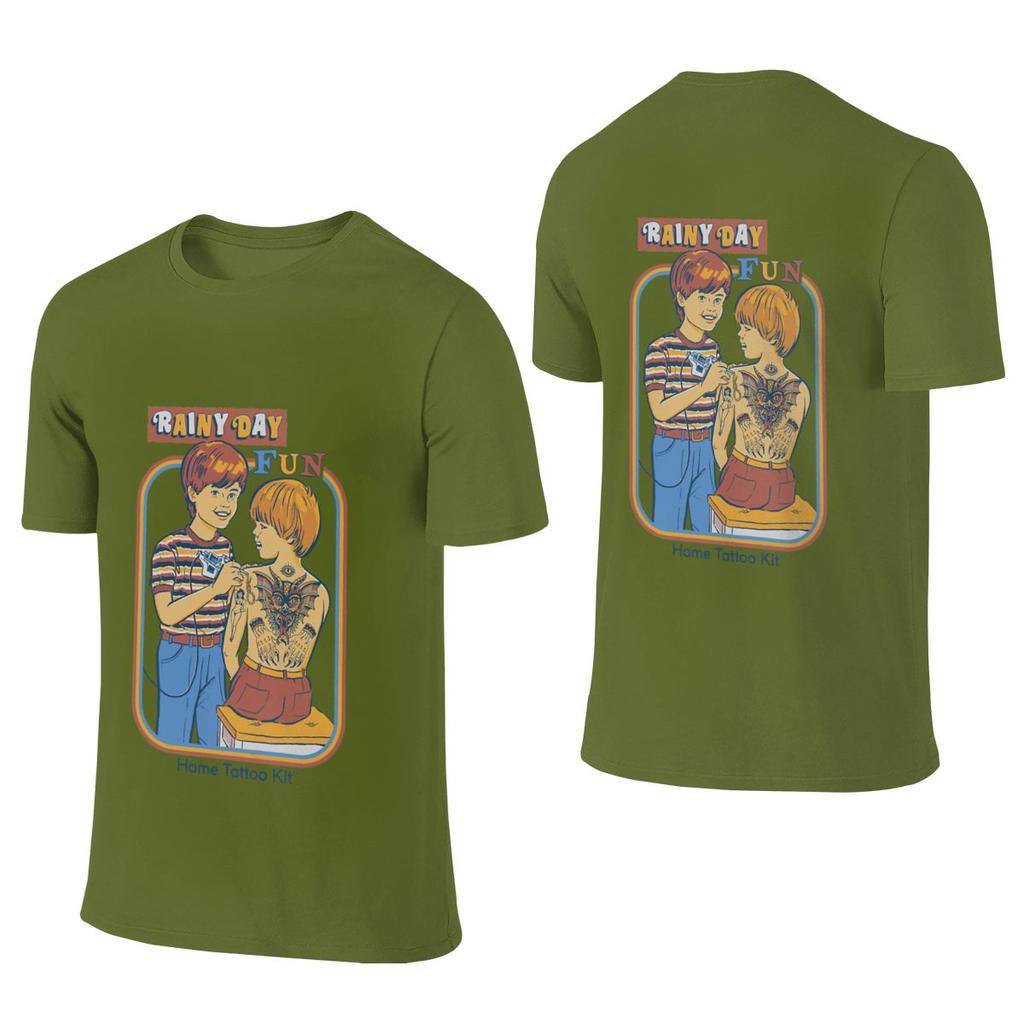 Rainy Day Fun Hong Kong Style Reversible Tshirt Basic Commuting Easy To Clean Shirt