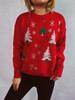 Женская одежда Европейский и американский осень и зима новый плюшевый жаккардовый вязаный свитер с рождественской елкой Новогодний красный рождественский свитер 3513 KTB
