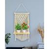 Macrame Wall Hanging Shelf Modern Boho Handmade Wooden Wall Hangings for Home Decor, Unique Items for Living Room, Nursery, Decoration 12x5x23 Inch,