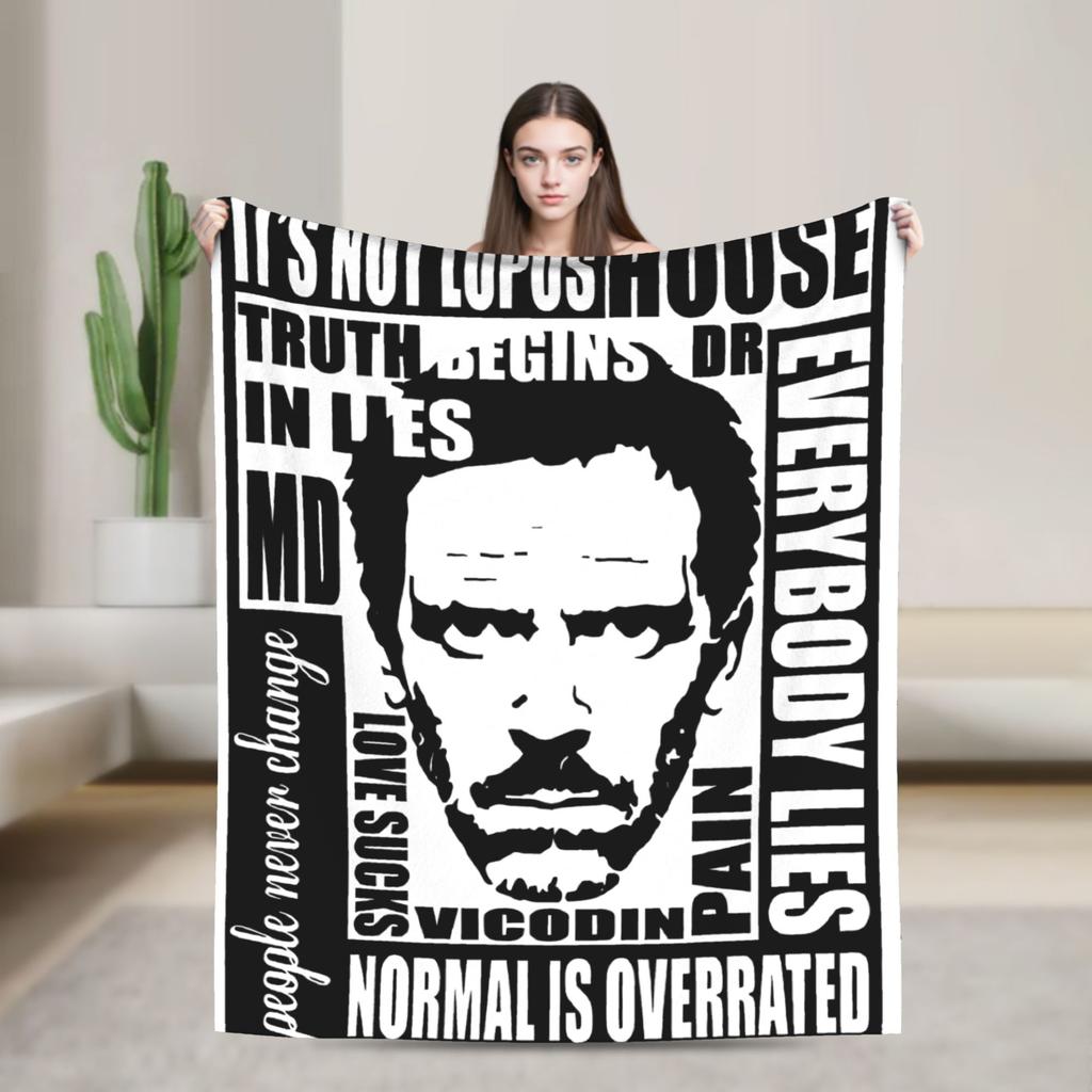 Плед House MD Хью Лори Доктор Хаус Плюшевый Винтажный Теплый Плед для Покрытия Стула Дивана Весна Осень