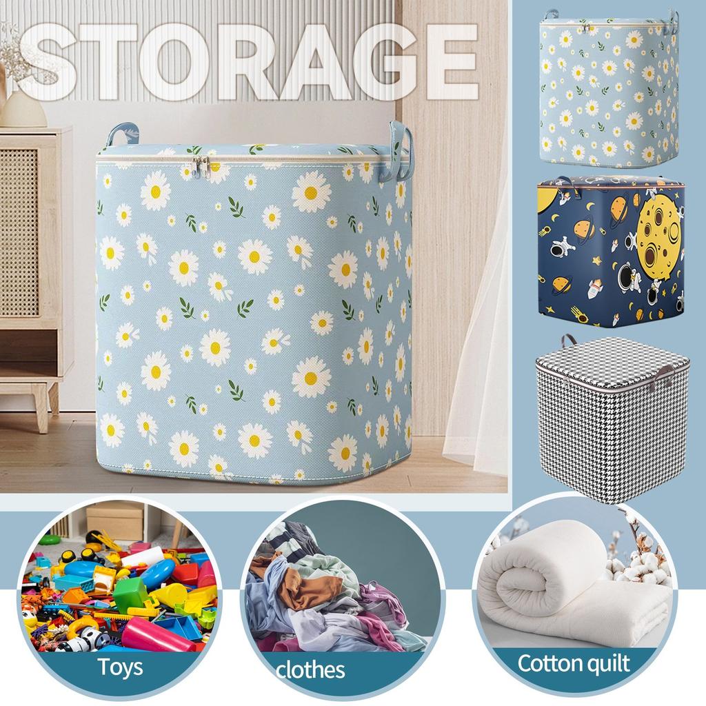 Zippered Non-Woven Fabric Storage Bag for Clothes Quilts Organizer Cotton Quilt Bag with Cover Wardrobe Storage Bag