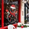 Christmas Decorative Glass Stickers, Snowman Christmas Tree Transparent Window Stickers, Decorative Atmosphere Scene Setup
