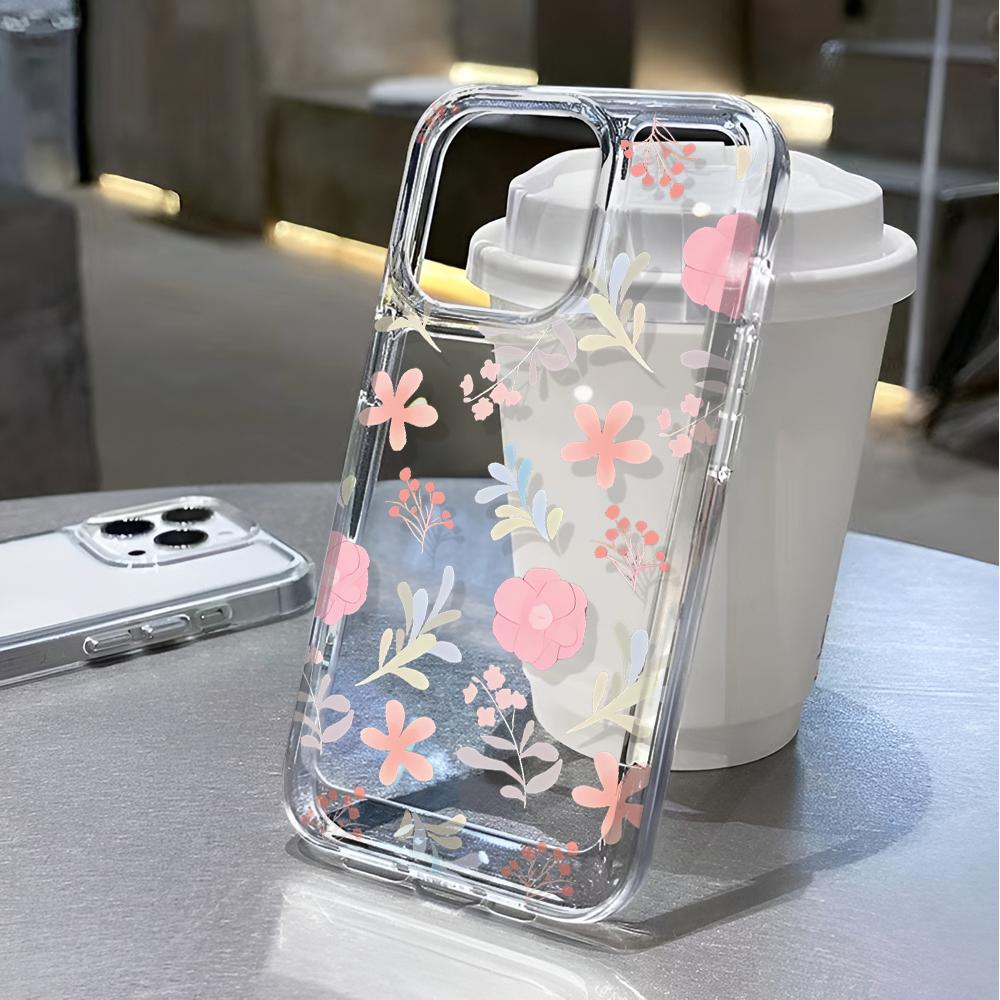 Чехол для телефона для iPhone 17 16 Pro Max 15 14 13 12 11 Plus 16 17 Мягкий чехол Розовые цветы Для iPhone Air Чехол