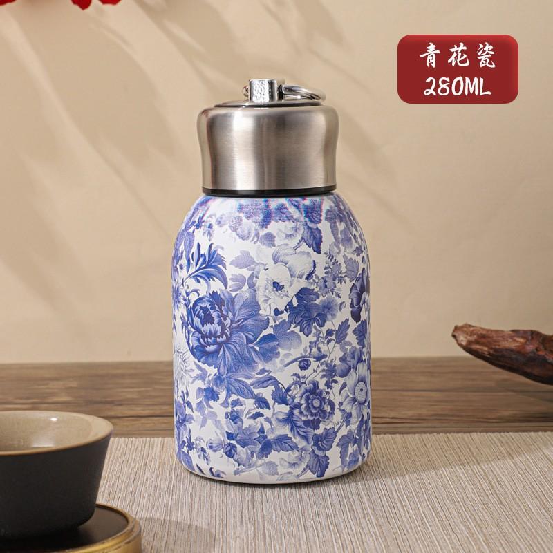 300 мл Ретро Китайский Стиль Золотой Павлин Изолированная Кружка Портативная Креативная Высокая Красота Чашка для Воды 316 Нержавеющая Сталь Кружка