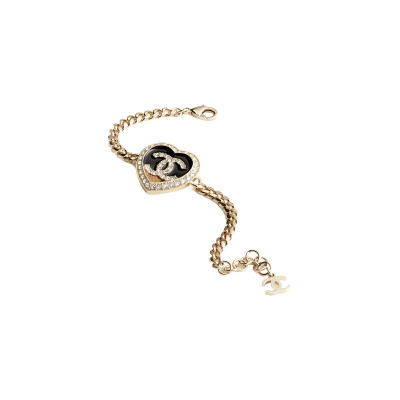 CHANEL [23B New Product] Classic Double C Love Style Bracelet Women's Gold