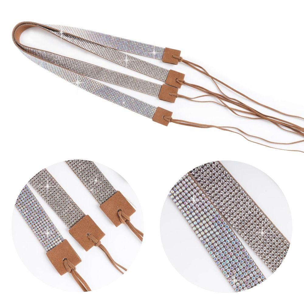 Adjustable Rhinestone Hat Accessories Vintage Cowboy Hat Bands Glitter Panama Hat Bands Gifts