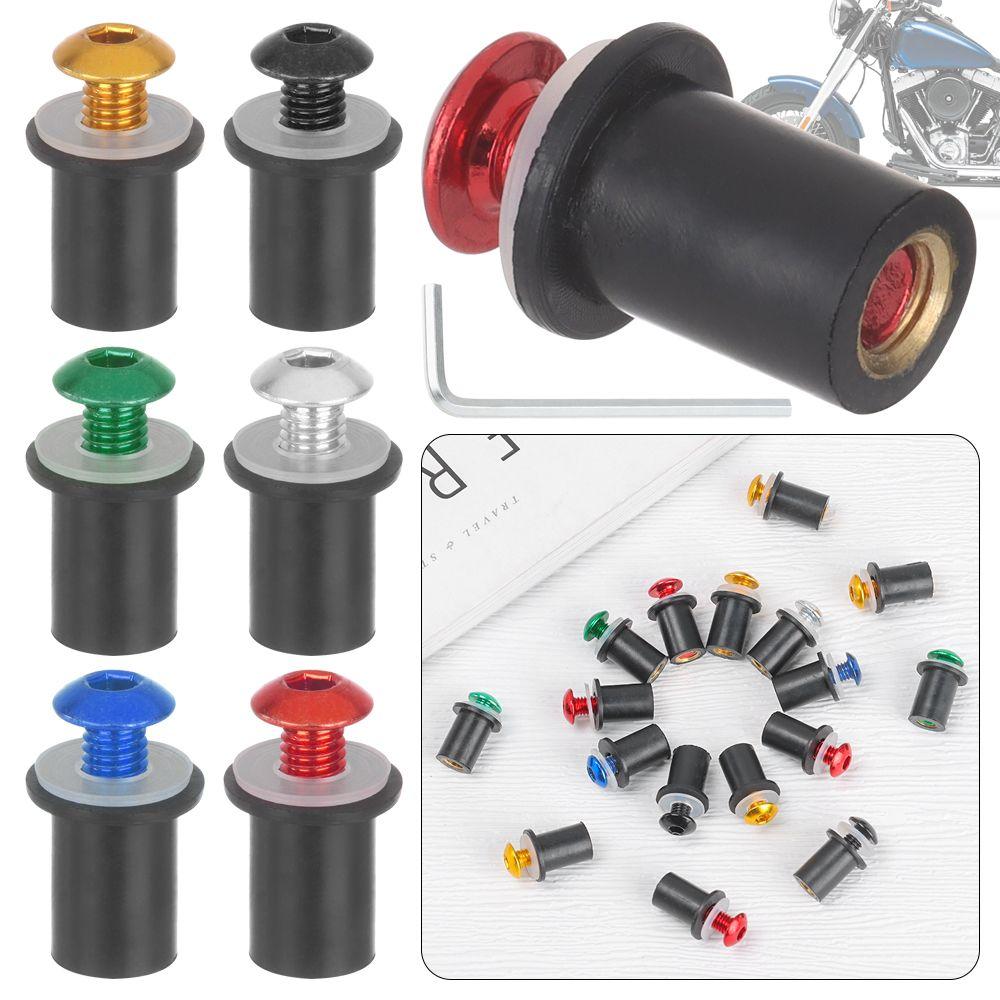 10Pcs M5 x 15mm Moto Decor CNC Windshield Bolt Motorcycle Windscreen Screw Kit Nuts Fastener