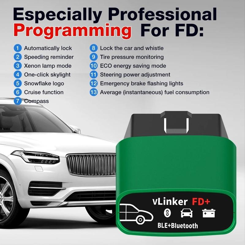 2025 Vgate vLinker FD+ V2.2 ELM327 BT4.0 Беспроводной Диагностический Инструмент для Автомобиля OBD 2 Сканер J2534 PK V1.5 ELM 327 Для Ford