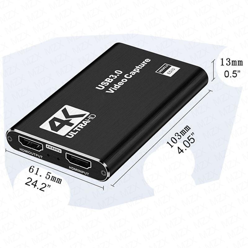 MZX Карта захвата видео 4K HDMI-совместимая 60 Гц 30 Гц USB 3.0 1080P 60 кадров/сек 30 кадров/сек Живой рекордер Grabber Capturer Игровое аудио Микрофон