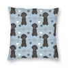 Love Black Toy Poodle Square Pillowcase Polyester Linen Velvet Printed Decorative Throw Pillow Case Bed Cushion Case Wholesale
