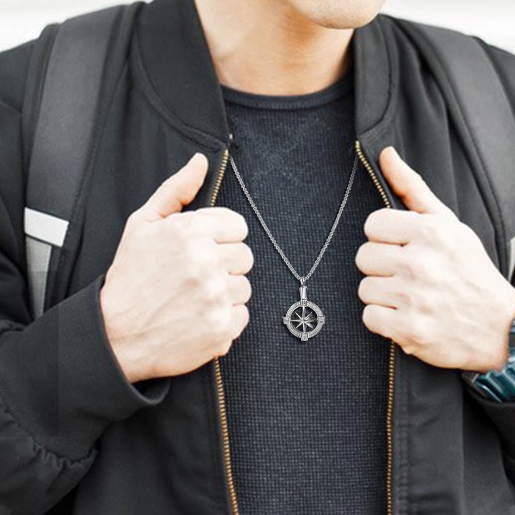 Стильное ожерелье с компасом для навигации для мужчин и женщин