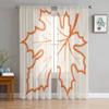 Осенние прозрачные прозрачные шторы для спальни на День благодарения с кленовым листом, праздничные украшения, оконная вуаль, тюлевая занавеска