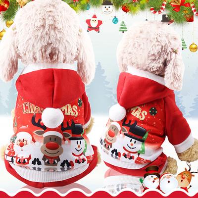 Рождественская одежда для кошек Маленькие собаки Кошки Костюм Санты Наряд для котенка Щенка Худи Теплая одежда для домашних собак