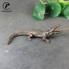 Винтажная медная фигурка крокодила, подставка для благовоний, классическая миниатюрная медная посуда, бронзовая статуэтка животного, украшение, декор для стола, чайный питомец