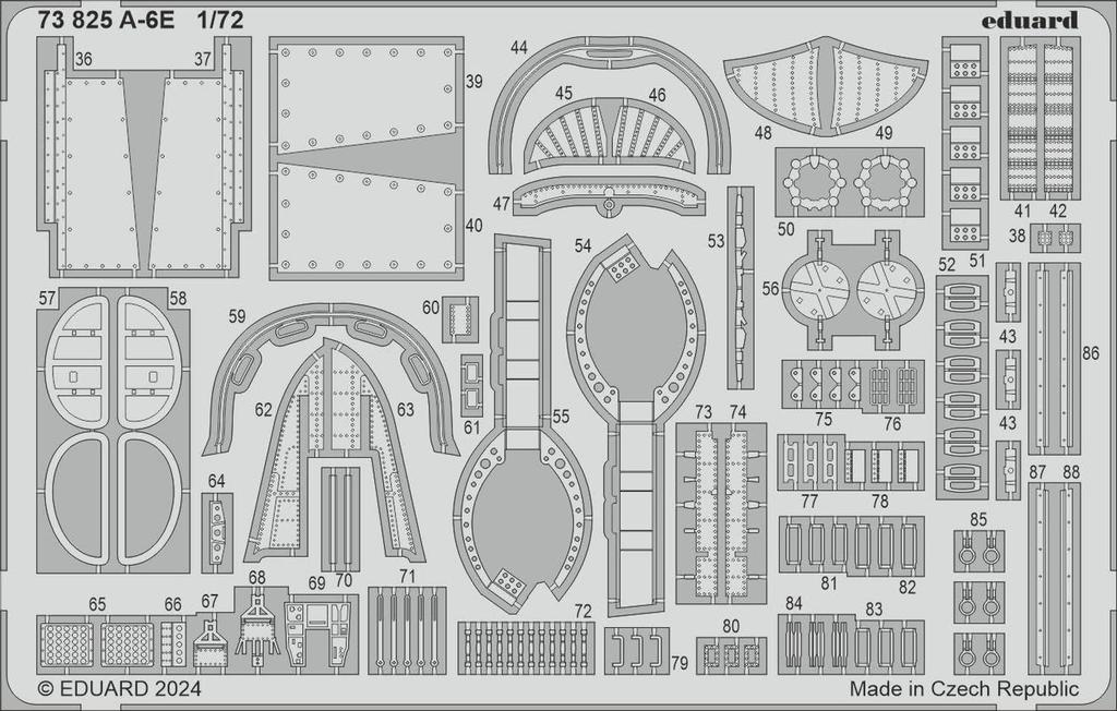 eduard Parts Plastic Model Parts EDU73825 1/72 A-6E Photo-etched (for Trumpeter)