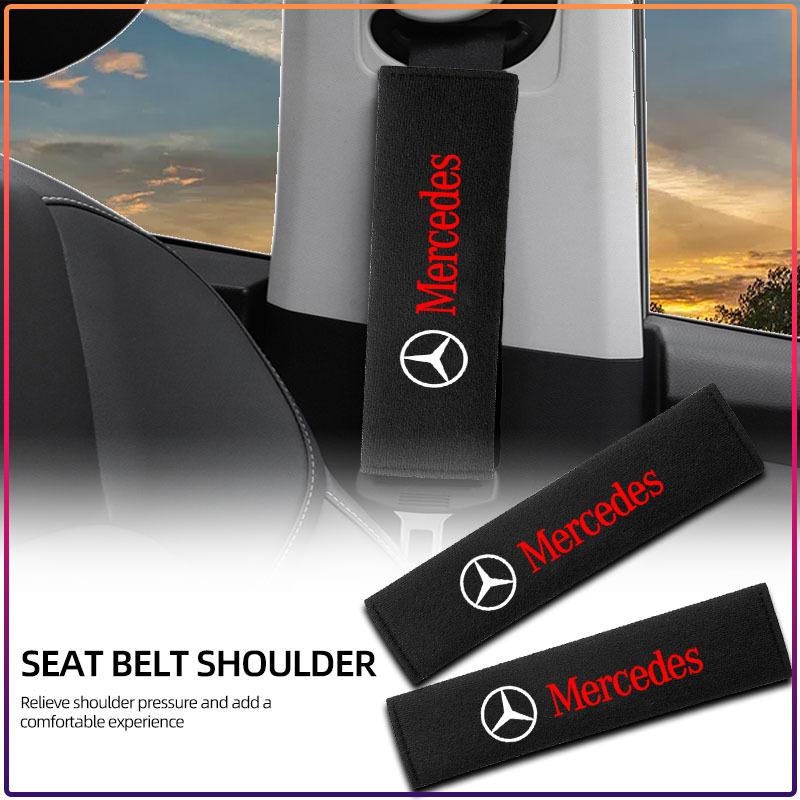 AABIF1 2Pcs Cotton Car Seat Belt Shoulder Cover Pads Guard Protector For Mercedes Benz GLE63 CLS63 GLC63 W204 W205 C63 W212 W213 E63