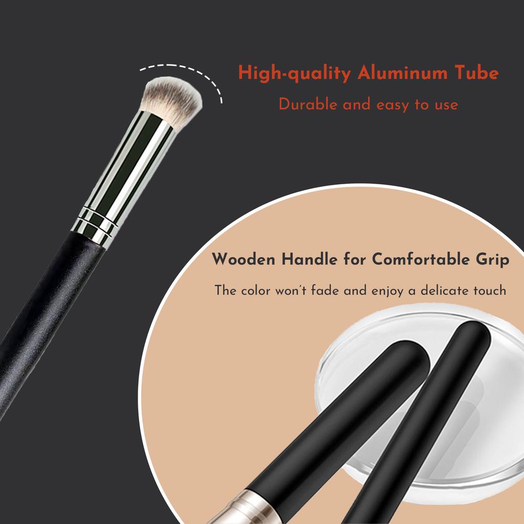 Кисть для консилера — точная скошенная кисть для нанесения тональной основы с мягкими синтетическими щетинками из веганского волокна для маскировки и смешивания с жидкой кремовой пудрой