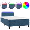 Maison Exclusive - Sommier à lattes de lit avec matelas LED bleu foncé 120x190 cm