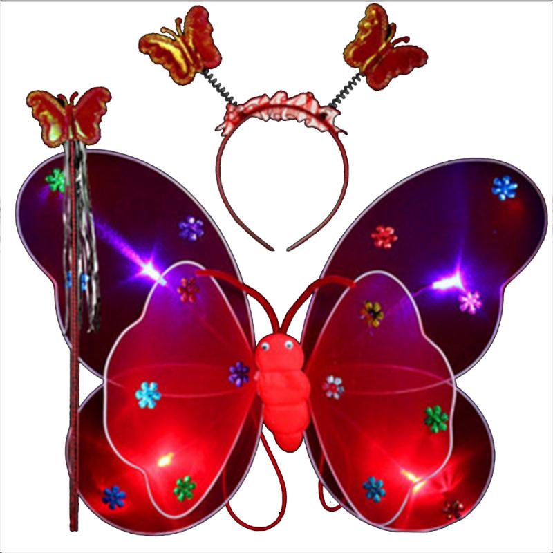 3 шт./компл. детский костюм с крыльями бабочки, реквизит, марлевый костюм с крыльями и юбкой