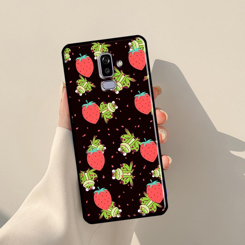 Cottagecore Fruit Strawberry Frog Case For Samsung Galaxy J3 J5 J7 2017 A3 A5 J1 2016 J4 J6 Plus A6 A7 A8 A9 J8 2018 Coque