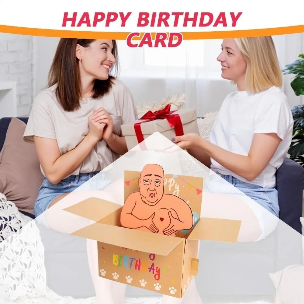 Funny 3D Birthday Greeting Card Humorous Character Happy Birthday Card Wedding Decor