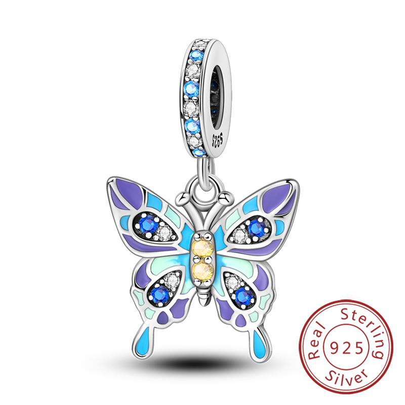 Оригинальные шармы-подвески из меди в виде светлячка, пчелы, бабочки, колибри для браслетов, женские украшения в подарок