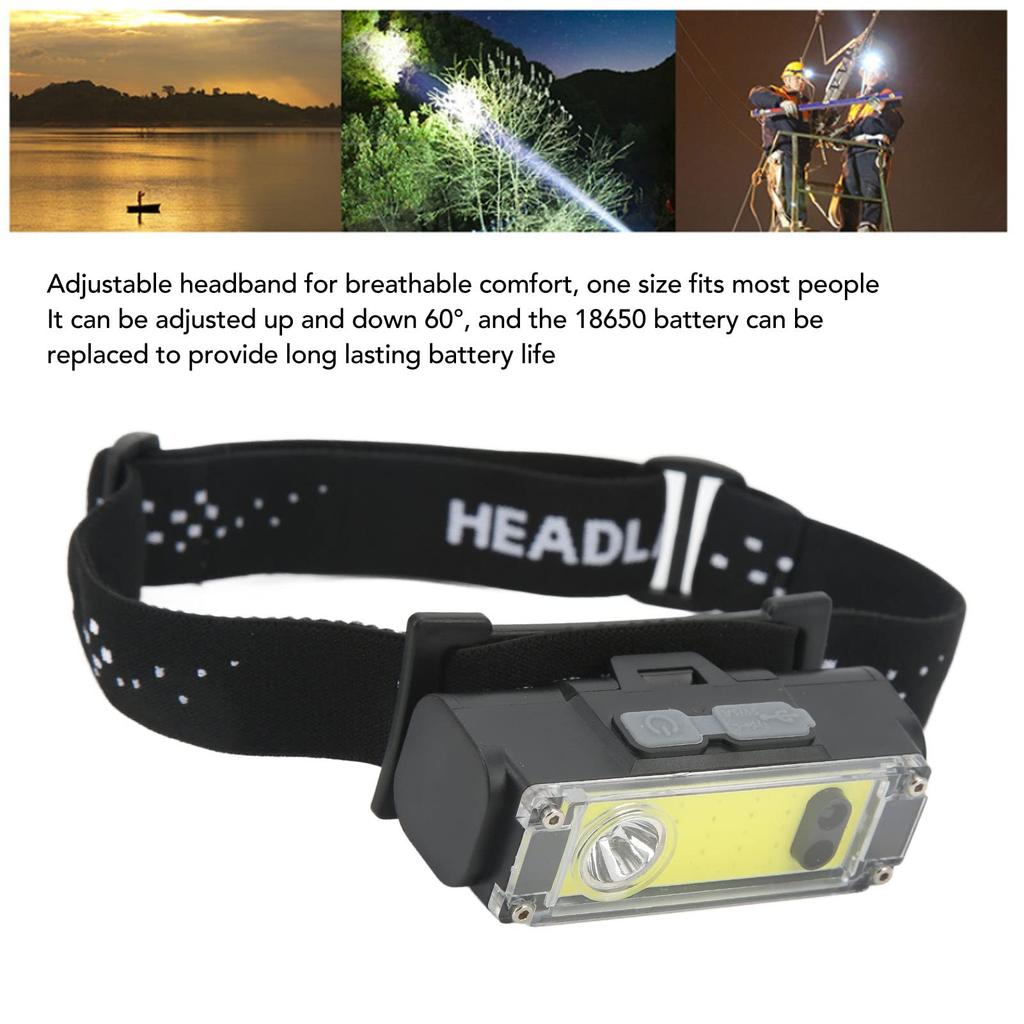Светодиодный налобный фонарь со светодиодным перезаряжаемым через USB налобным фонарем для активного отдыха, велоспорта, походов, кемпинга, рыбалки,