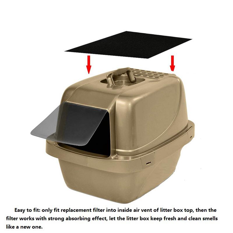 4 Pcs Activated Carbon Filters Cat Litter Boxes Charcoal Filter Cat Litter Pans Filters