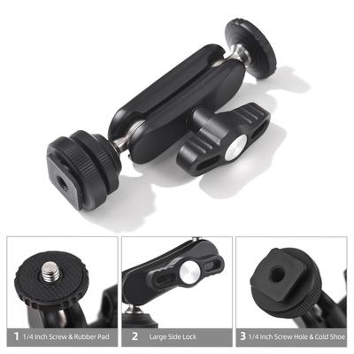 Мини-шаровая головка Cool Multi Function Double Ball Dead Adapter с креплением «холодный башмак» и винтом 1/4 дюйма для зеркальной камеры