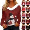 Рубашки с длинным рукавом для женщин Милые топы Рождественские принты Футболки Блузки Повседневные топы больших размеров Базовые топы Пуловеры