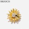 Elegant Daisy Bee Brooch Corsage Pin for Women - High-End Lapel and Safety Suit Accessory