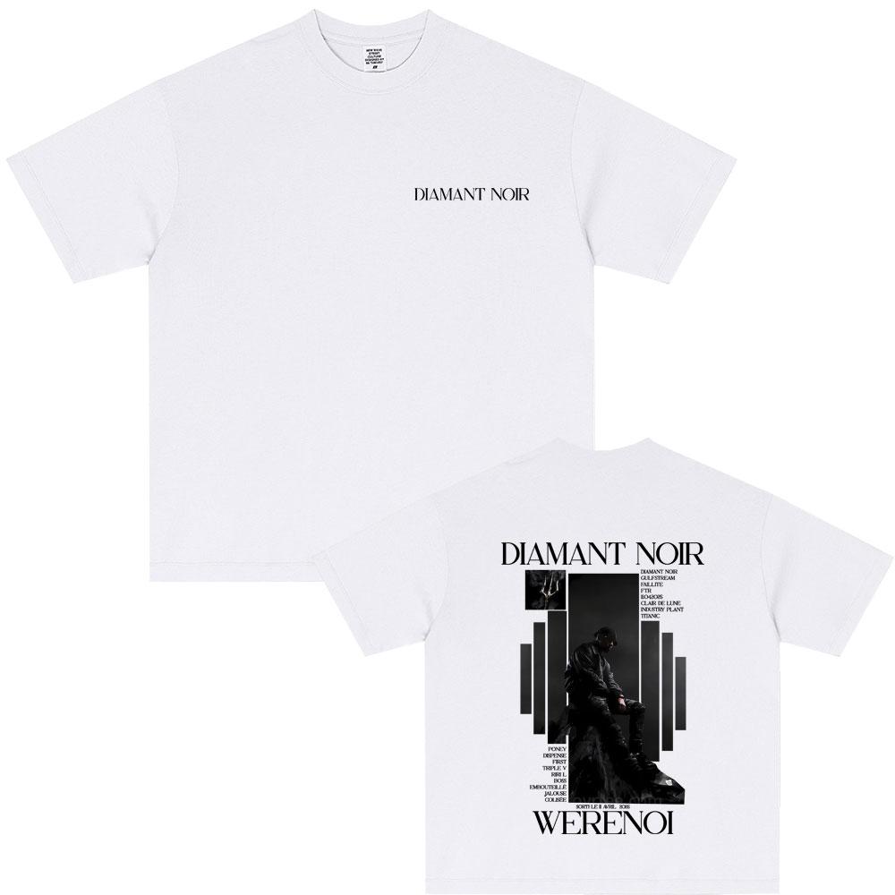 Hot Selling Rap Singer WeRenoi Diamant Noir Album Tshirt 2025 Summer Mens Womens Hip Hop Cotton Fashion Pop Music Tshirts