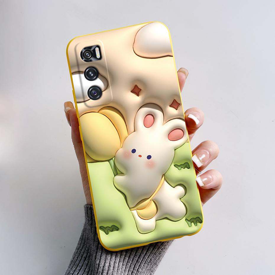 Чехол для Vivo V20 SE Чехол для телефона Vivo Y70 V20SE Милый Кролик Панда Расписной Мягкий ТПУ Чехол V2022 V2023 Защита Камеры Ударопрочный Задний Чехол