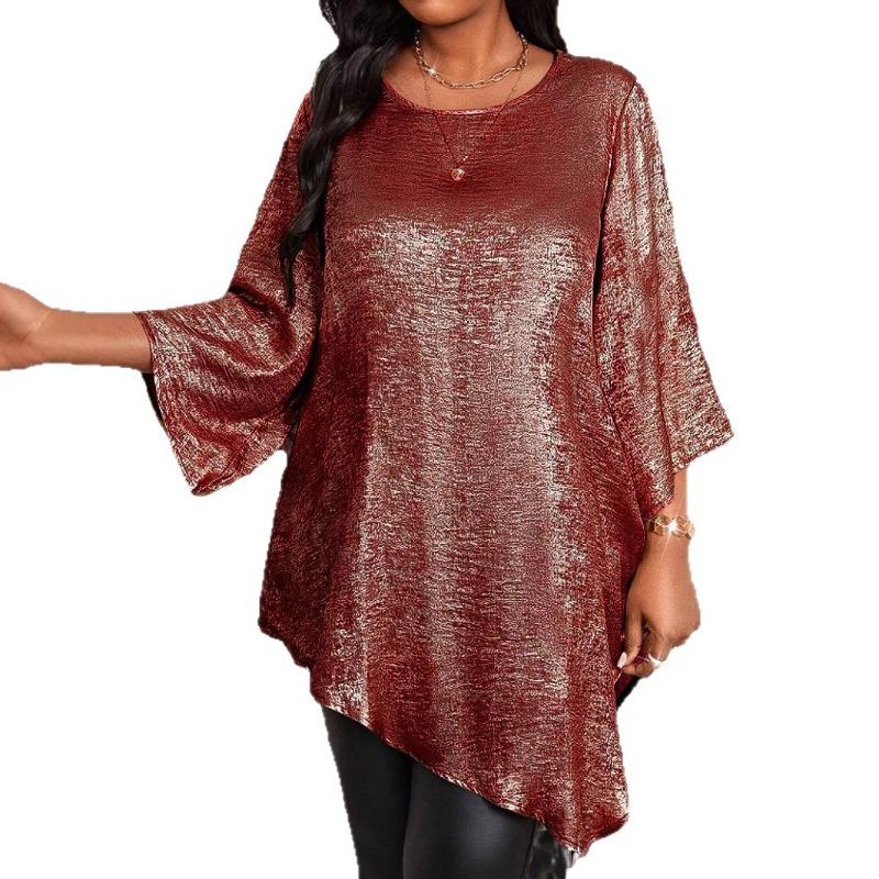 Women's Summer Loose Casual Crew Neck Seven-point Sleeve T-shirt