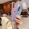 S25 For Samsung S24 S26 S23 S22 Ultra A55 A35 S21 Fe A15 A25 A54 A17 A37 A56 A57 5g Crossbody Necklace Strap Lanyard Plating Heart Shockproof Cover