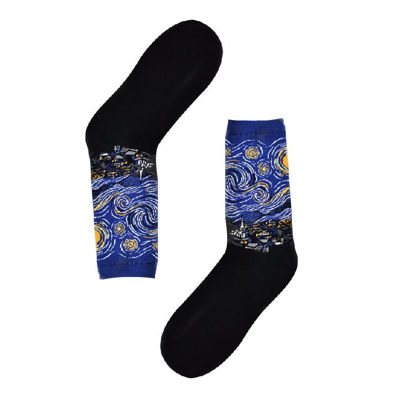 New Arrival Fashion Socks Crew Cotton Socks Famous Oil Painting Art Socks Women Men Unisex Socks