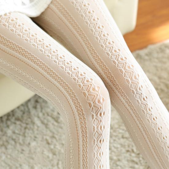 Сексуальные ажурные ажурные кружевные вертикальные полоски колготки женские чулки