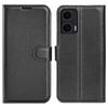 Для Motorola Moto G35 5G Чехол Текстура личи Ударопрочный Кожаный Чехол-кошелек для телефона