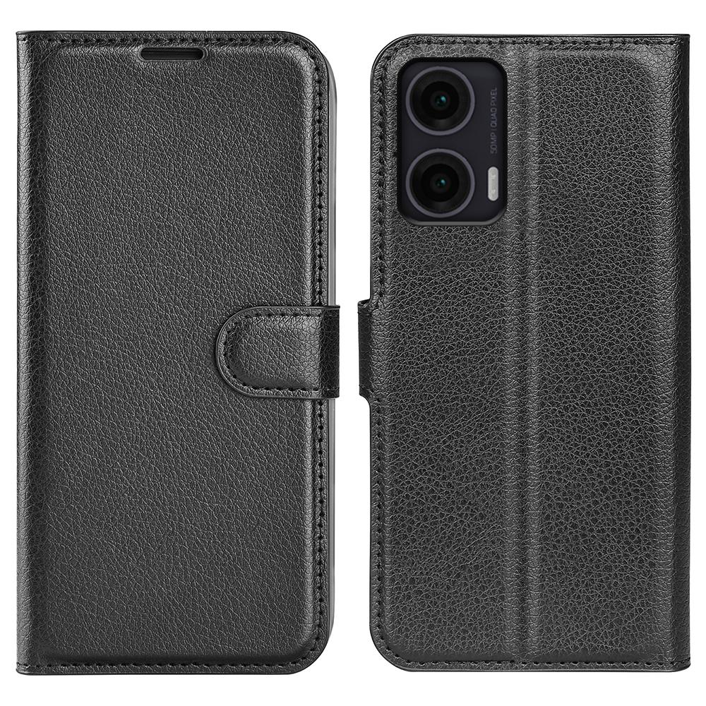 Для Motorola Moto G35 5G Чехол Текстура личи Ударопрочный Кожаный Чехол-кошелек для телефона