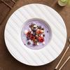 Pure White Striped Ceramic Thick Soup Plate Restaurant Deep Plate Salad Plate Dessert Dish Molecular Cuisine Specialty Tableware