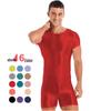 Men's Glossy Bodysuit Shapewear: Soft Yoga, Gymnastics, and Swimsuit Jumpsuit In Solid Colors