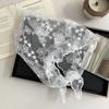Floral Lace Hair Scarf White Triangle Scarf Countryside Headscarf  Women Accessories