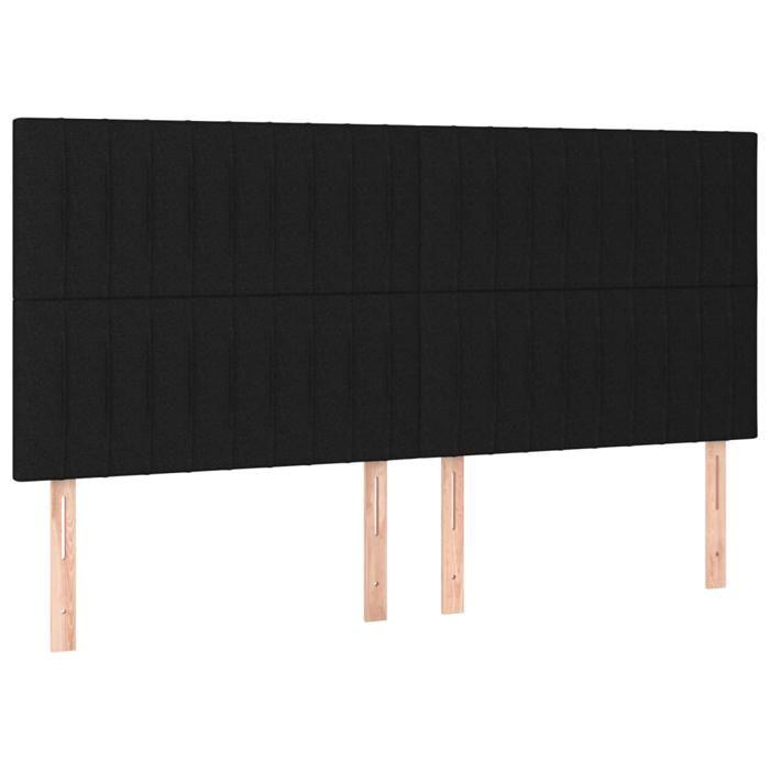 Maison Exclusive - Tête de lit Noir 200x5x118/128 cm Tissu