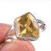 Natural Citrine Gemstone Handmade 925 Solid Silver Jewelry Ring Size 8.5 k1N06