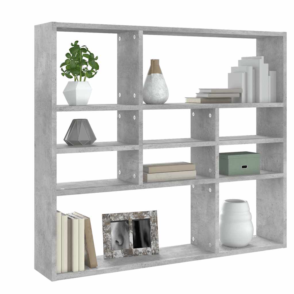 vidaXL Wandregal Betongrau 90x16x78 cm Holzwerkstoff