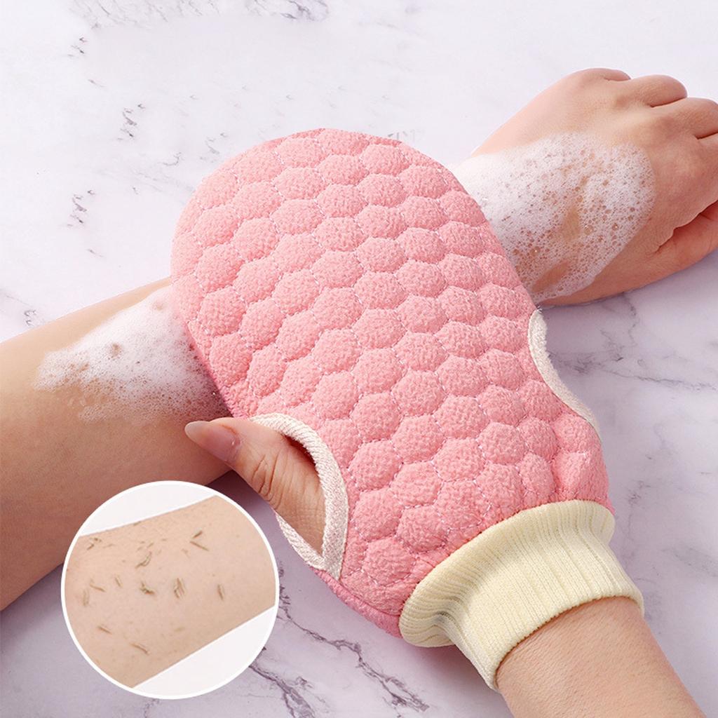 Две пары двухсторонних перчаток для душа, полотенец для мытья, моющих и отшелушивающих перчаток для сильной грязи