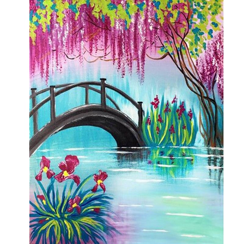 DIY пейзаж 5D алмазная живопись полная круглая дрель живописная Алмазная художественная вышивка крестиком закат украшение дома